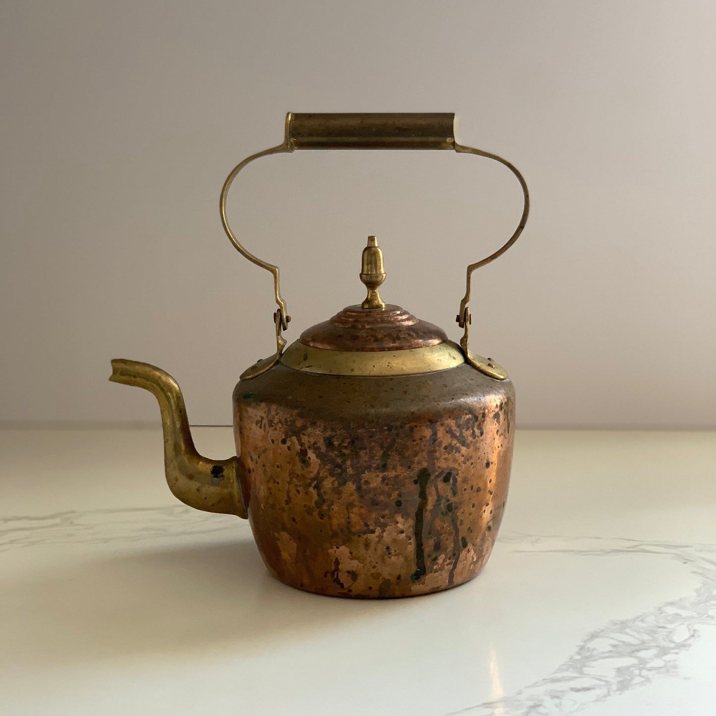 Copper and Brass Tea Kettle