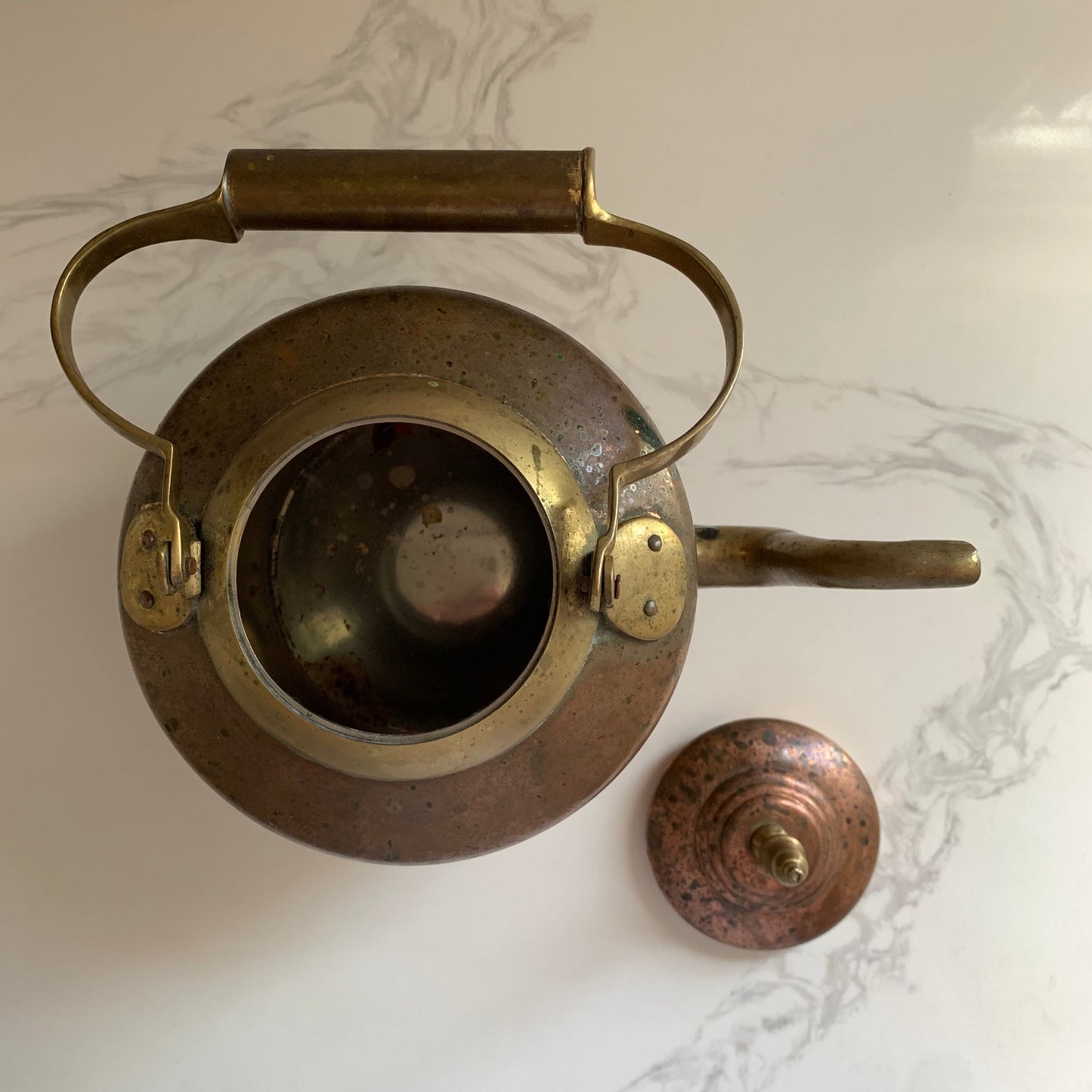 Copper and Brass Tea Kettle