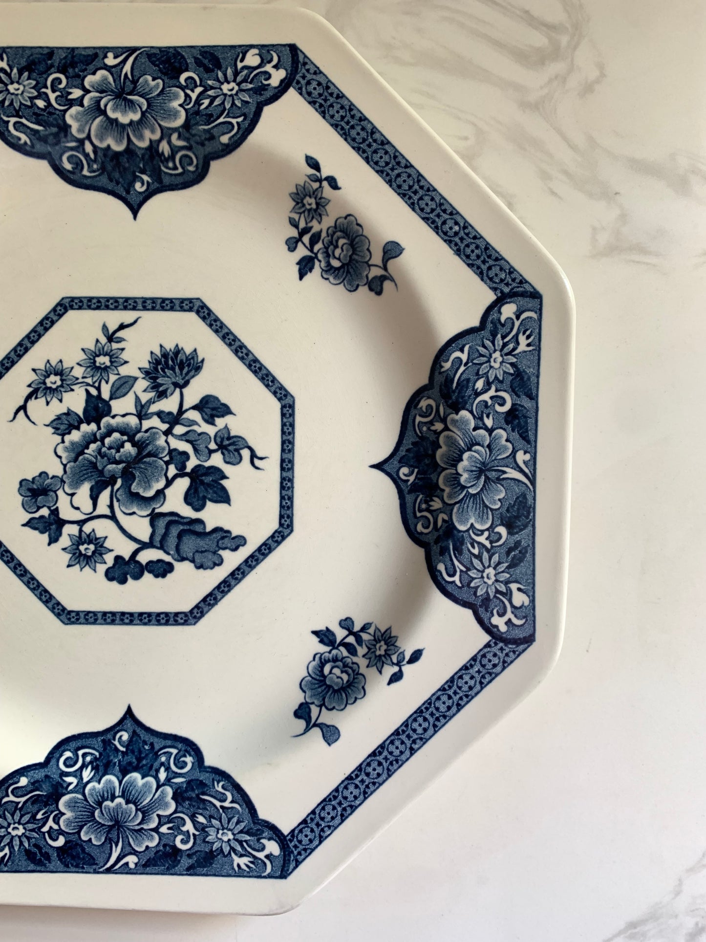 Blue + White Ironstone Plate