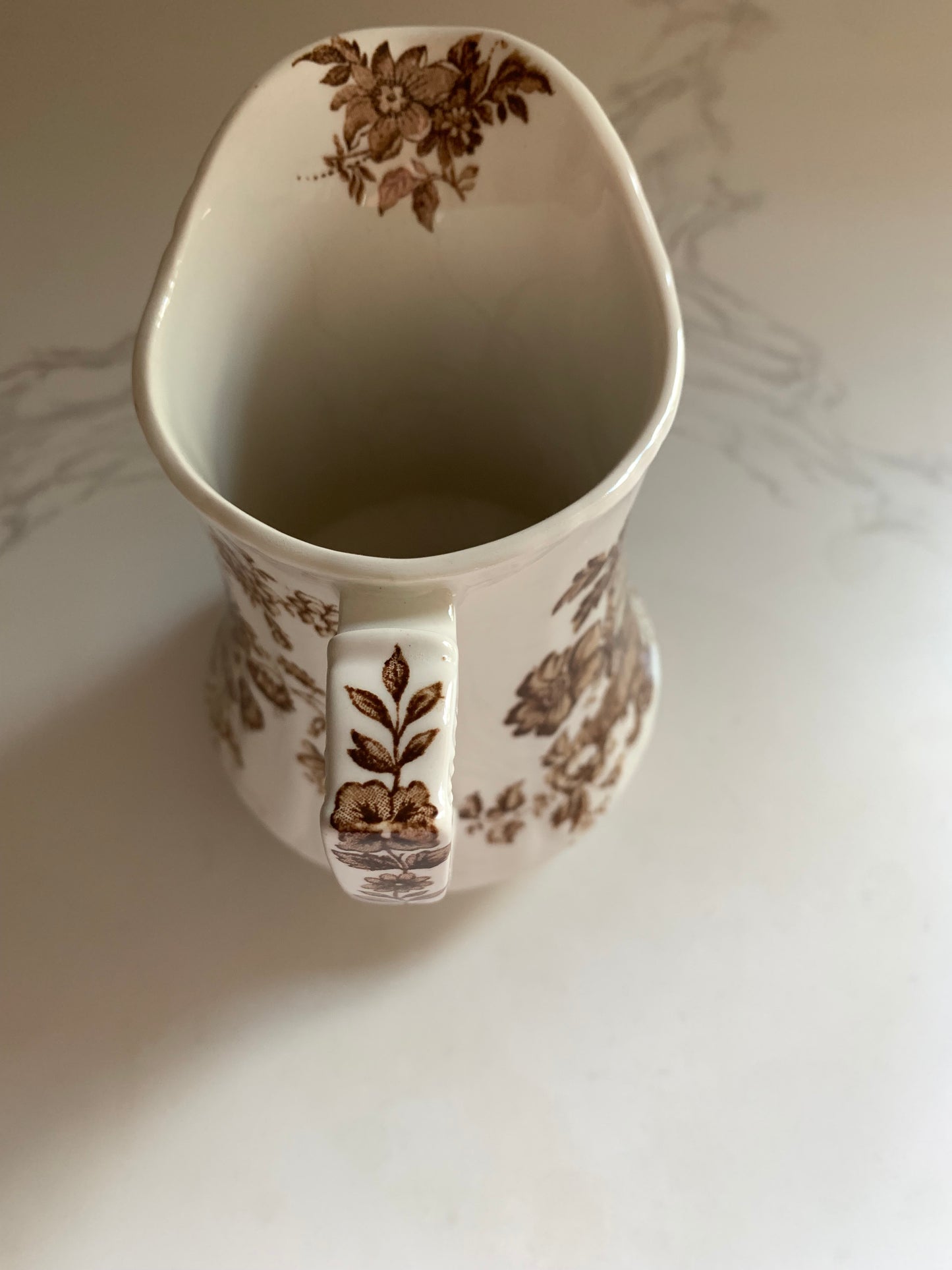 Brown Floral Pitcher