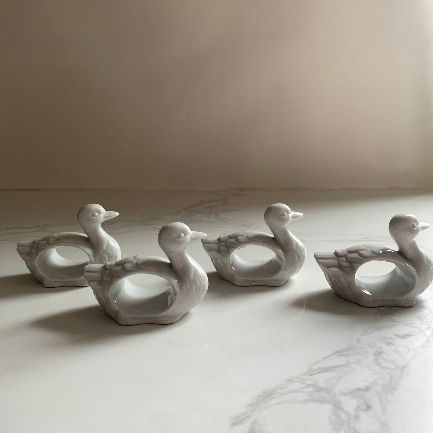 White Duck Napkin Holder Set