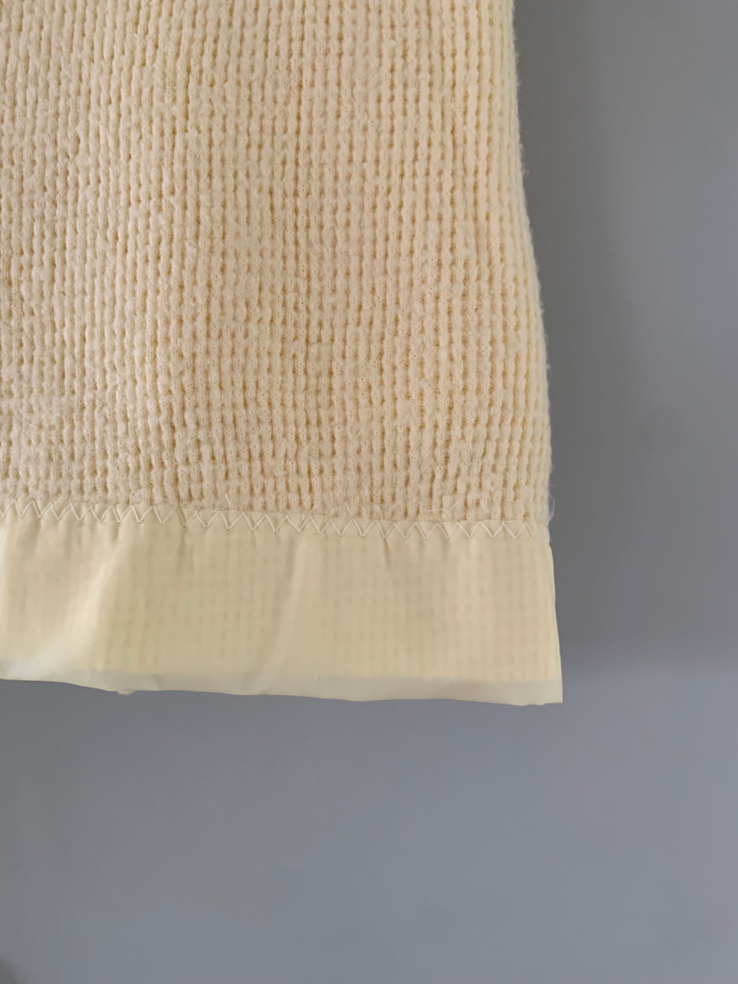 Satin Trimmed Yellow Baby Blanket