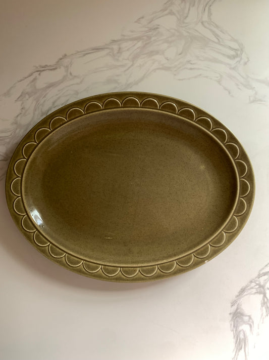 Green Scalloped Serving Platter