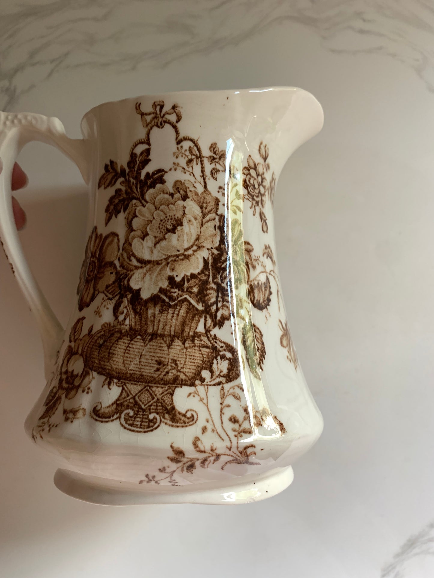 Brown Floral Pitcher