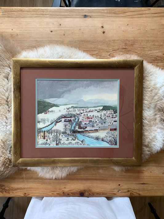 Grandma Moses Winter Village Artwork