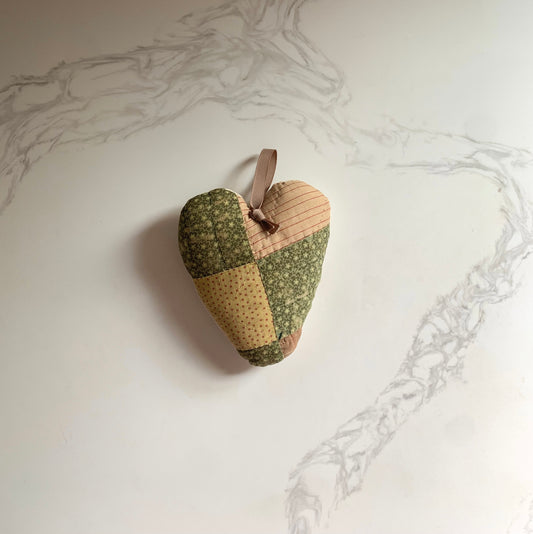 Pink + Green Quilted Heart