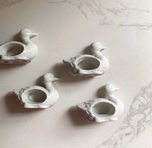 White Duck Napkin Holder Set