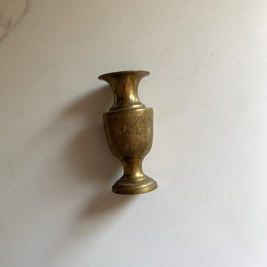 Etched Brass Bud Vase